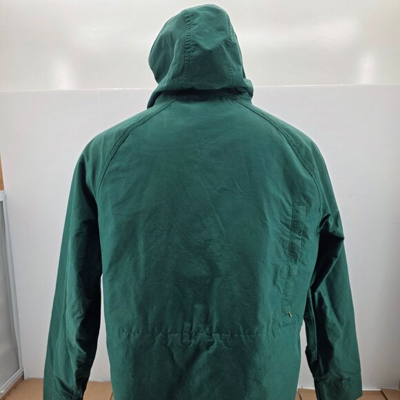Vintage Woolrich Jacket Mens Green Parka Rain Coat Chore Hooded Large - Picture 2 of 13